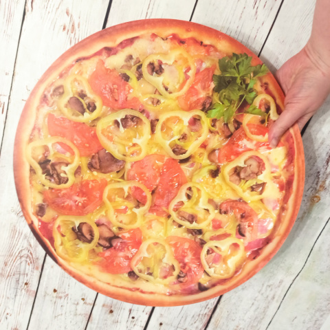 Plastikowa mata Pizza XL 38 cm PAPRYKA - na zajęcia o pizzy, jedzeniu