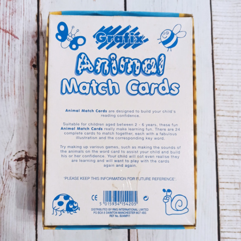 Animal Match Cards - obrazki i nazwy