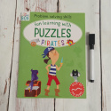 PUZZLES - fun learning with PIRATES - suchościeralna książeczka NOWA