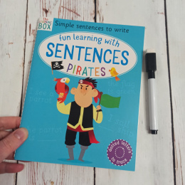 SENTENCES - fun learning with PIRATES - suchościeralna książeczka NOWA