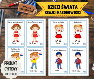 Zestaw kart Dzieci Świata - kraje i narodowości NIEMIECKI - PDF