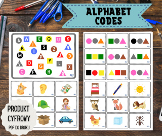 Alphabet Codes plansza i karty - materiały PDF