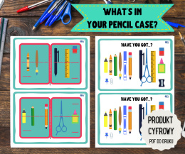 Gra przybory szkolne - What's in your pencil case? - plik PDF