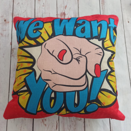 Poduszka z napisem WE WANT YOU! 45x45cm NOWA