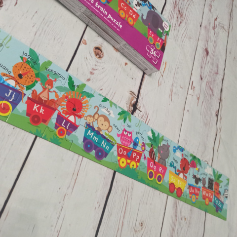 Alphabet Train Puzzle - alfabet i zwierzęta 130 cm