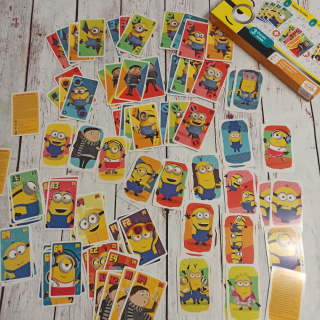 MINIONS - 3 GRY: Crazy Eights, Pairs, Happy Families z minionkami