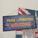 Dekoracyjna tabliczka Trick or Treaters WELCOME 45x21 cm