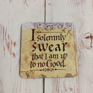 Duży Magnes z Harrego Pottera "I solemnly swear that I am up to no Good" drewniany NOWY