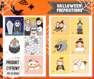 Gra Halloween Prepositions of place wersja angielska plik pdf