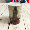 Puszka WELCOME TO LONDON - skarbonka 13x8 cm NOWA - autobus, Big Ben, budka