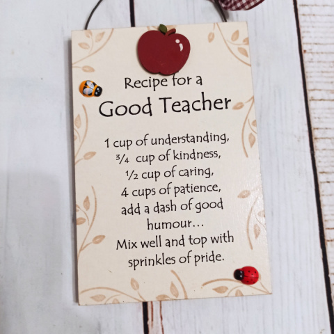 Tabliczka Recipe for a Good Teacher