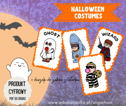 Zestaw HALLOWEEN COSTUMES + duszek do zabaw z latarką - zestaw PDF