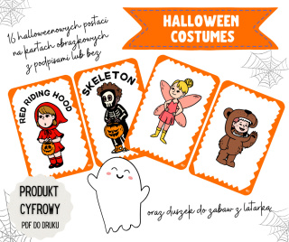 Zestaw HALLOWEEN COSTUMES + duszek do zabaw z latarką - zestaw PDF