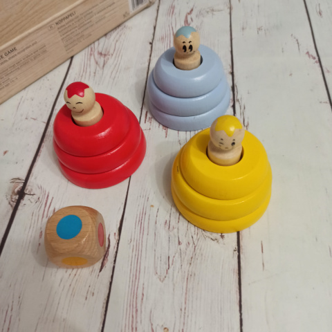 Coloured Dice Game - drewniana gra na kolory i liczenie z kostką Coloured Dice Game - drewniana gra na kolory i liczenie z kostką