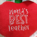 Pluszowe Jabłko z napisem World's Best Teacher