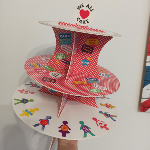 Cake stand - stojak na muffinki z angielskimi hasłami