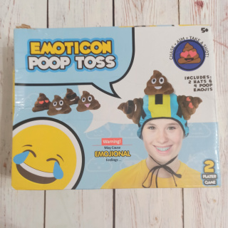 Emoticon Poop Toss - gra w rzucanie kupkami z emocjami - 2 czapki + 4 kupki emocje