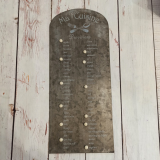 Metalowa lista z produktami i magnesami VINTAGE