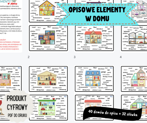 Zestaw 10 - Opisowe elementy w domu wersja angielska (produkt cyfrowy)