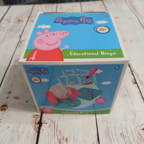 Peppa Pig - Edukacyjne bingo z liczbami, literami i rysunkami rzeczy z życia codziennego NOWA