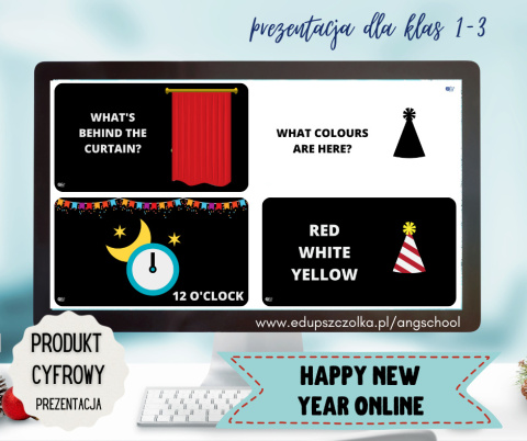 HAPPY NEW YEAR dla klas 1-3 i przedszkola - prezentacja PDF