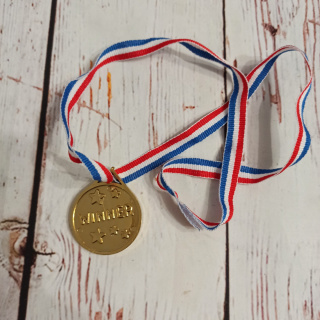 Medal WINNER, Gwiazda - złoty plastikowy z rzepem NOWY