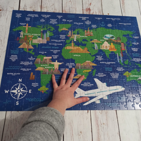 Puzzle Mapa Świata Landmarks of the World 300 elementów - 60x45 cm