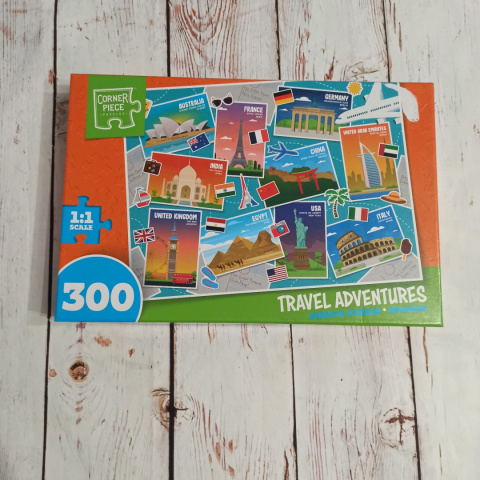 Puzzle Travel Adventures 300 elementów - 60x45 cm - UK, USA, France, Australia, Italy, itp.