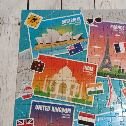 Puzzle Travel Adventures 300 elementów - 60x45 cm - UK, USA, France, Australia, Italy, itp.