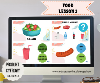 FOOD LESSON 3 - Hungry/Thirsty, Eat/Drink - lekcja 3 - prezentacja PDF