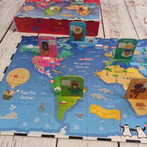 Puzzle Mapa Świata Children Of The World