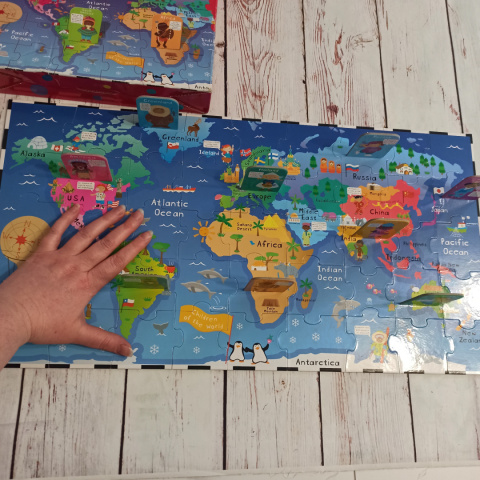 Puzzle Mapa Świata Children Of The World