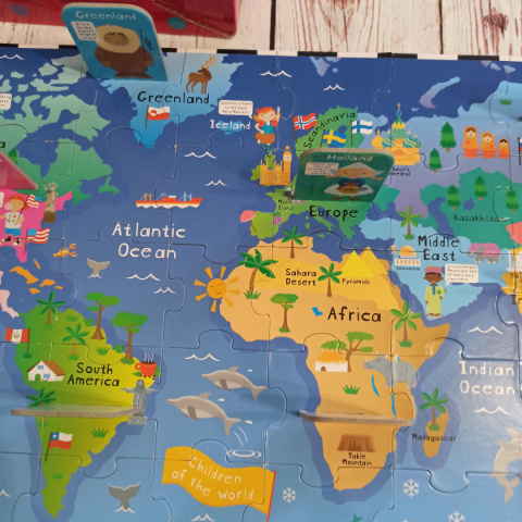 Puzzle Mapa Świata Children Of The World