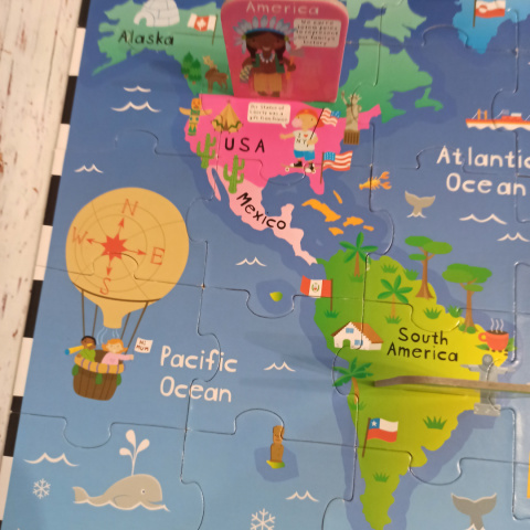 Puzzle Mapa Świata Children Of The World