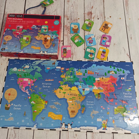 Puzzle Mapa Świata Children Of The World