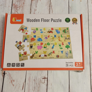 ALPHABET WOODEN FLOOR PUZZLE - kolorowe układanki z alfabetem