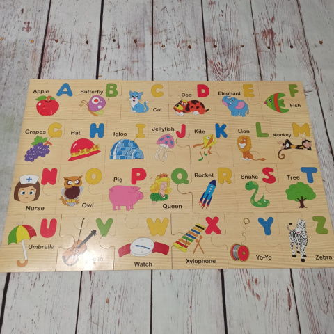 ALPHABET WOODEN FLOOR PUZZLE - kolorowe układanki z alfabetem ALPHABET WOODEN FLOOR PUZZLE - kolorowe układanki z alfabetem