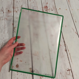 Folder, Panel prezentacyjny A4 ZIELONY - do ochrony kart, gier na zajęcia bez laminowania