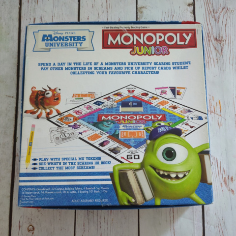Gra Monopoly JUNIOR MONSTERS UNIVERSITY po angielsku Gra Monopoly JUNIOR MONSTERS UNIVERSITY po angielsku