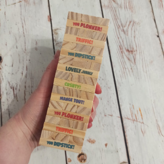 Jenga z hasłami po bokach NOWA