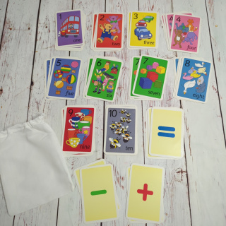 Karty Counting w woreczku - liczenie z obrazkami, działania, 48 kart
