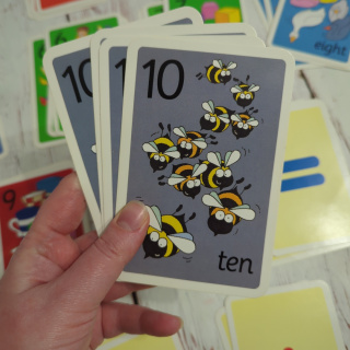 Karty Counting w woreczku - liczenie z obrazkami, działania, 48 kart