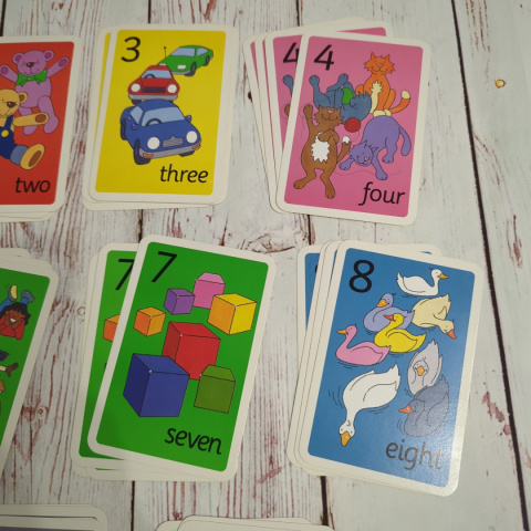 Karty Counting w woreczku - liczenie z obrazkami, działania, 48 kart Karty Counting w woreczku - liczenie z obrazkami, działania, 48 kart