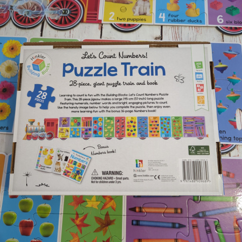 Let's Count Numbers! Puzzle Train 2w1 - długie puzzle 145 cm + książeczka Let's Count Numbers! Puzzle Train 2w1 - długie puzzle 145 cm + książeczka
