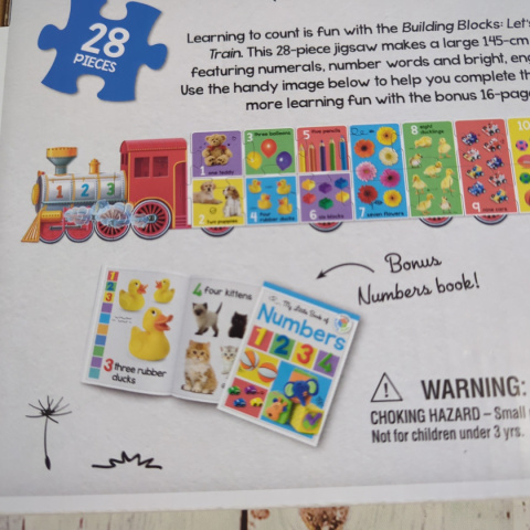 Let's Count Numbers! Puzzle Train 2w1 - długie puzzle 145 cm + książeczka Let's Count Numbers! Puzzle Train 2w1 - długie puzzle 145 cm + książeczka