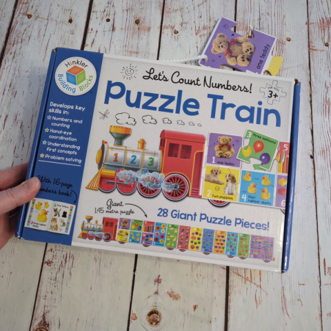 Let's Count Numbers! Puzzle Train 2w1 - długie puzzle 145 cm + książeczka Let's Count Numbers! Puzzle Train 2w1 - długie puzzle 145 cm + książeczka