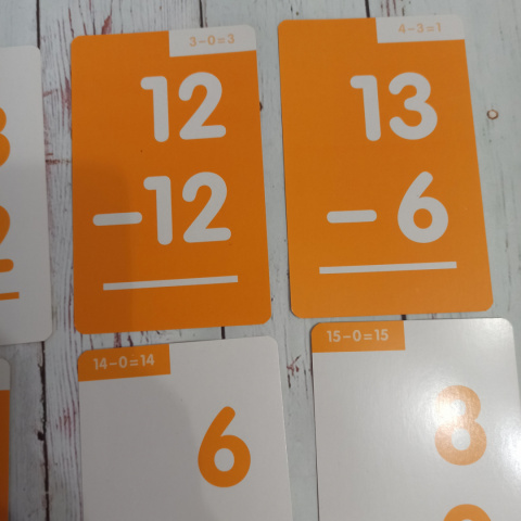 Subtraction Flashcards - karty z odejmowaniem