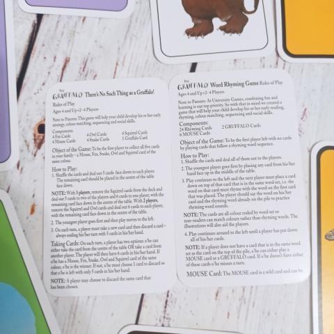 Gra Gruffalo Word Rhyming Game and more - dwie gry z postaciami lub częściami ciała Gruffalo