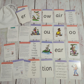 Karty do nauki czytania po angielsku Phonics Flashcards w woreczku