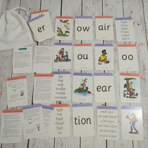 Karty do nauki czytania po angielsku Phonics Flashcards w woreczku Karty do nauki czytania po angielsku Phonics Flashcards w woreczku